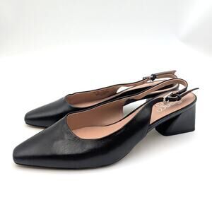 Franco Sarto Jacer Block Heel Slingback Pump Women's Black Size US8M EU38.5